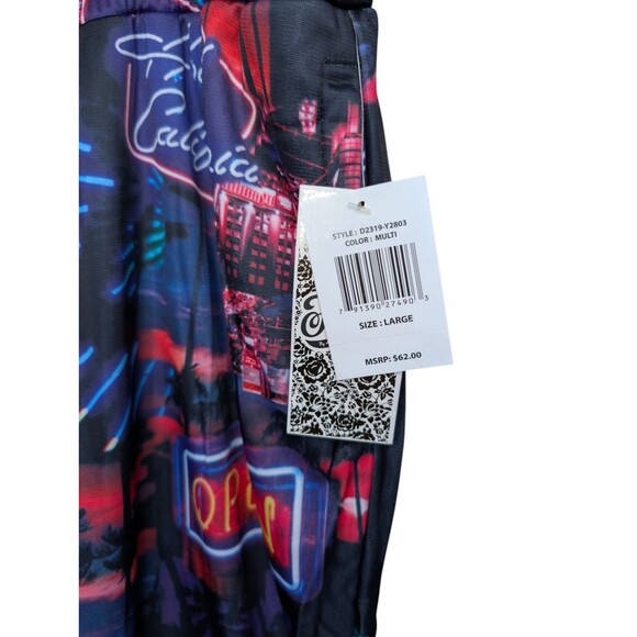 Fresh Prints of Bel-Air Graphic Jogger Track Pants Mens Large Casino Neon Print - Picture 3 of 7